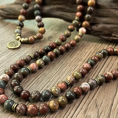 Lotus Polychrome Jasper Bracelet