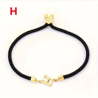 Black Gold Letter Bracelet