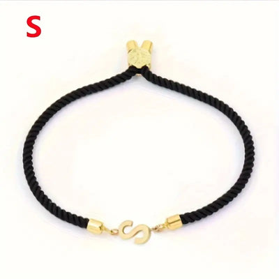 Black Gold Letter Bracelet