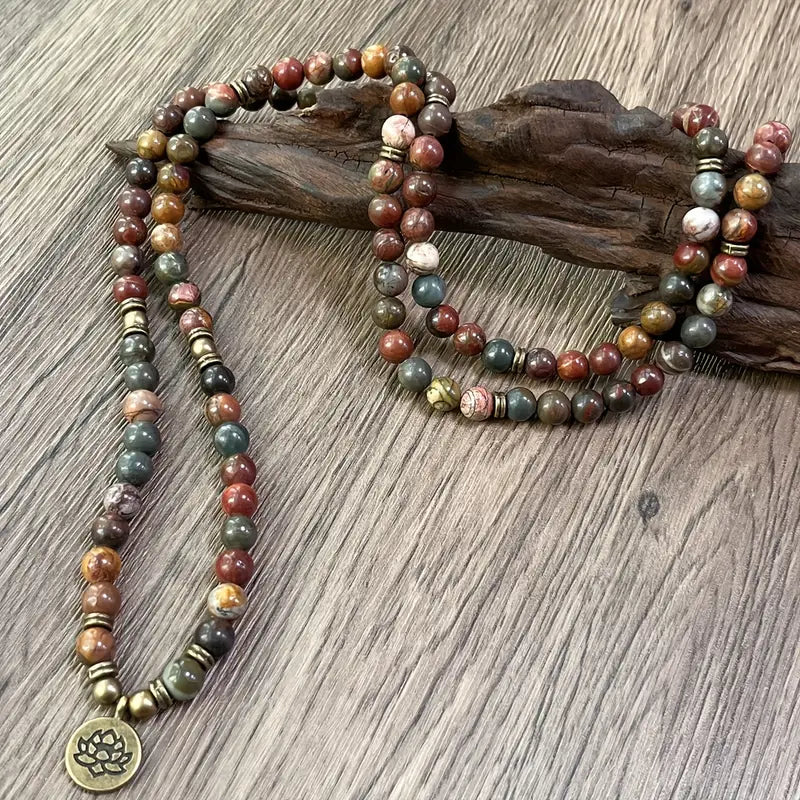 Lotus Polychrome Jasper Bracelet