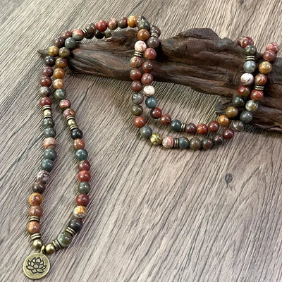 Lotus Polychrome Jasper Bracelet