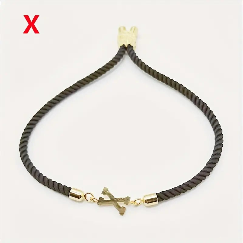 Black Gold Letter Bracelet