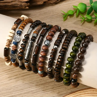 Earth Harmony Wooden Bracelet Set