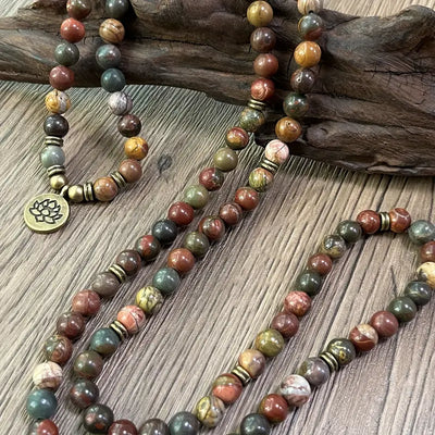 Lotus Polychrome Jasper Bracelet