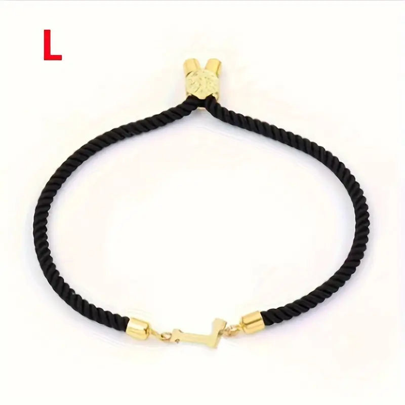 Black Gold Letter Bracelet