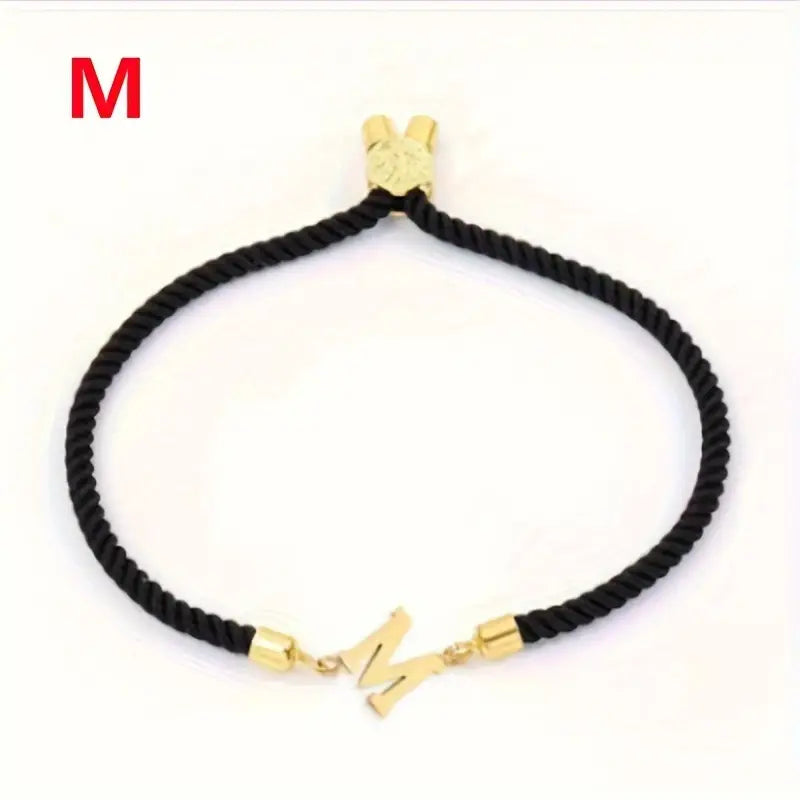 Black Gold Letter Bracelet