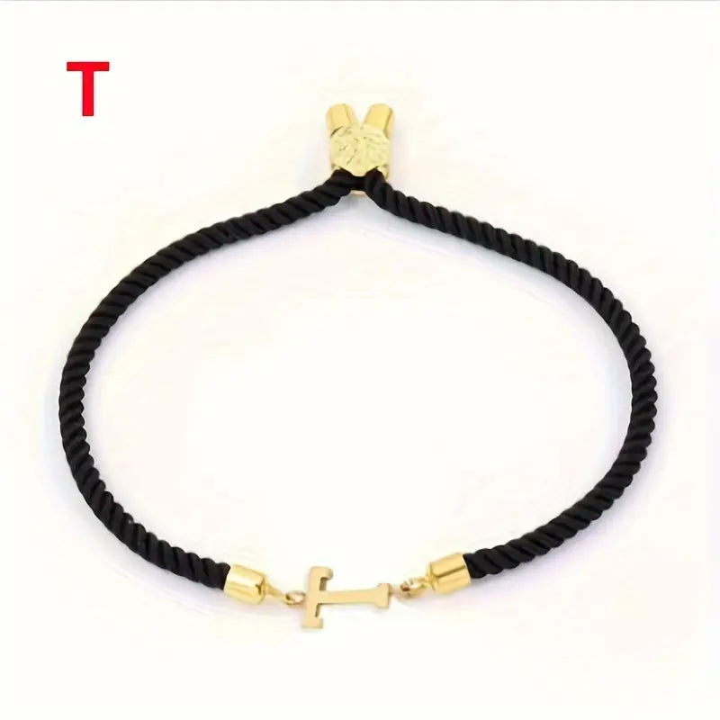 Black Gold Letter Bracelet