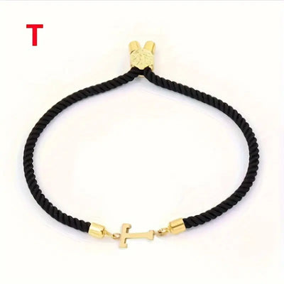 Black Gold Letter Bracelet