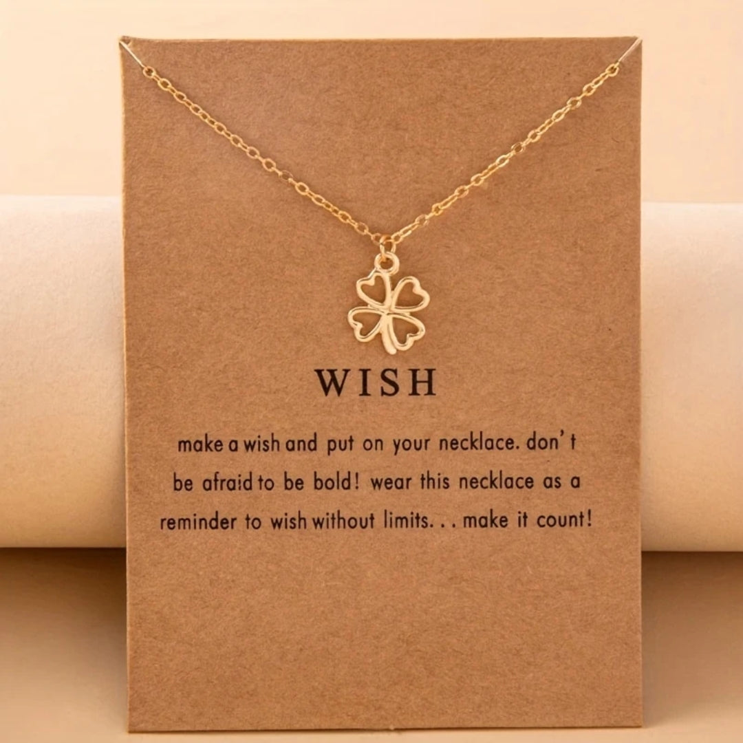Wish Clover Gold Necklace